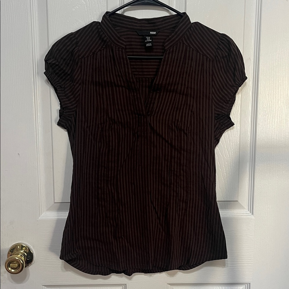H&M Chocolate Striped Top